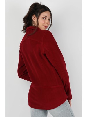 Balins  Kadın Balıkçı Fermuarlı Sweatshirt Bordo