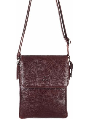 Akaderi Parlak Kahve - Omuzdan Askılı Deri Çanta 322