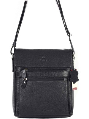Akaderi Floter Siyah - Omuzdan Askılı Deri Çanta 323