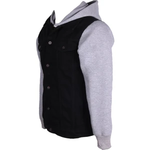 Erkek Denim Trend Kapüşon'lu Spor Giyim Siyah