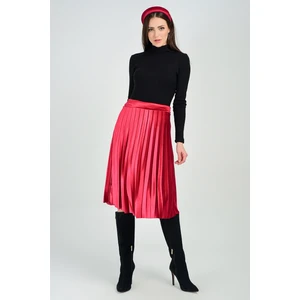 Piliseli Kadife Etek | ETK31827 Bordo