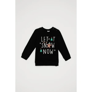Erkek Bebek Bisiklet Yaka Yılbaşı Temalı Selanik Kumaş Sweatshirt S1511A220WN
