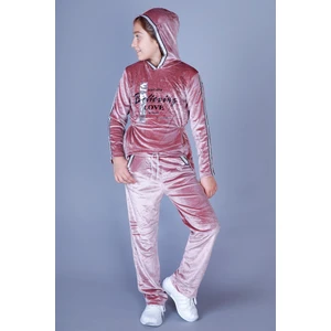 Kız Çocuk Kapüşonlu Kadife Takım