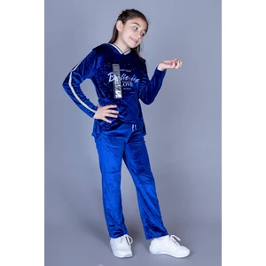 Kız Çocuk Kapüşonlu Kadife Takım