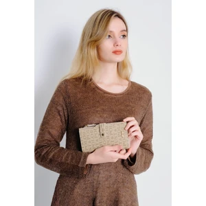 Just Polo Vizon Kadın Baskı Desenli Kilit Detaylı Kartlık Cüzdan JP009