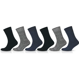 Norveç Tipi Havlulu Yünlü Kışlık Soft Çorap 6 Çift 6042
