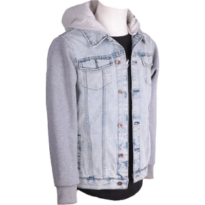 Viking Jeans Erkek Denim Kapüşonlu Mont Trend Buz Mavi