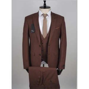 Jan Carlucci Yelekli  Slimfit Drop 6 Takım Elbise