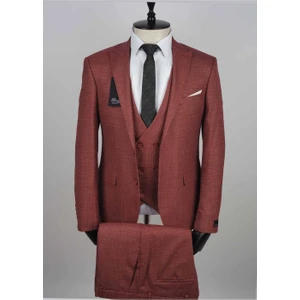 Jan Carlucci Yelekli  Slimfit Drop 6 Takım Elbise