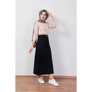 Ultra Likralı Gabardin Etek - Lacivert