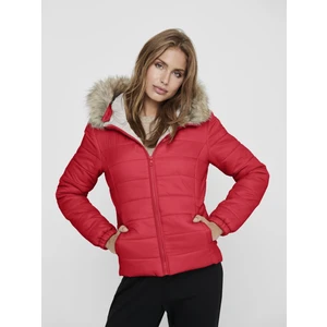 Onldogukan Fur Padded Kadın Kırmızı Mont