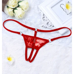Fantezi İç Giyim Ağı Açık Kırmızı Dantelli Seksi İç Çamaşırı Fantazi Külot G String