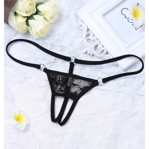 Fantazi İç Giyim Ağı Açık Siyah Dantelli Seksi İç Çamaşırı Fantezi G String