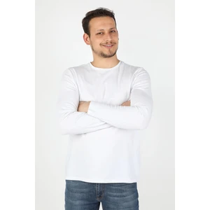 Erkek Süprem Bisiklet Yaka Tişört Beyaz