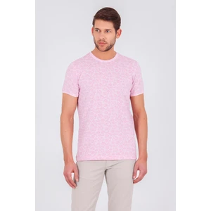 Erkek Pembe Baskılı Regular T-shirt