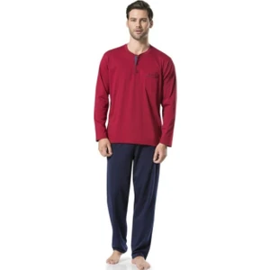 Pierre Cardin 5454  Erkek Penye Pijama Takımı - Bordo