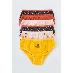 Çok Renkli Kız Çocuk Confettı 6lı Slip Külot