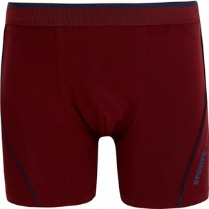 3 Adet Bacağı Saran Erkek Boxer Bordo