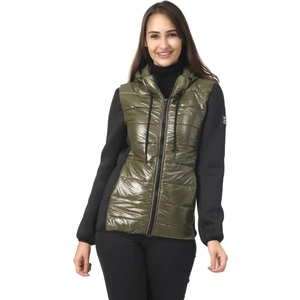 Kadın Parlak Renkli Şişme Kadın Mont Haki