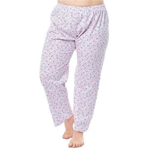 Seher Yıldızı Bayan Tek Alt Pijama Çiçek Desenli Kişlik Battal Boy