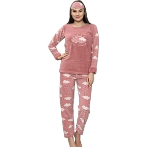 1050 Peluş Welsoft Polar Kışlık Kadın Ev Pijama Takımı