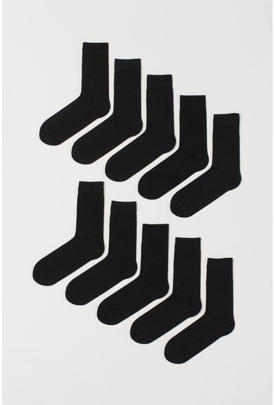 Trick & Treat 10'lu Paket Siyah Renk Soket Erkek Çorap