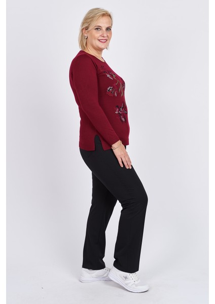 Kadın Çiçekli Nakış Detaylı Bluz 3320806 Bordo fiyatları