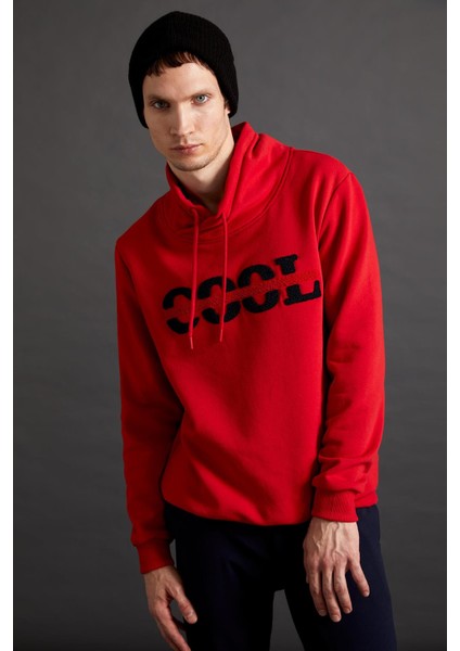 Cool Baskılı Slim Fit Şal Yaka Sweatshirt S8861AZ20WN