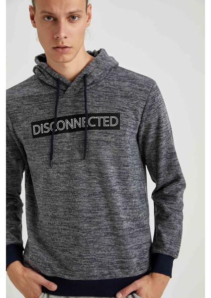 Disconnected Baskılı Kapüşonlu Regular Fit Sweatshirt S2839AZ20WN