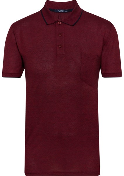 Armür Desenli Polo Yaka Erkek T-Shirt