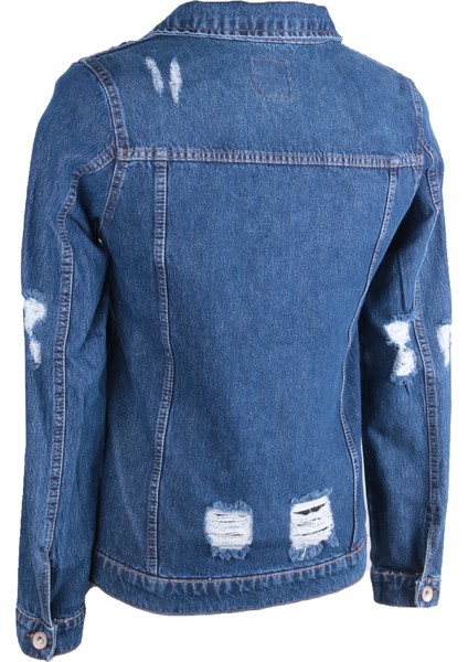 Viking's Line Denim Lazer Işlemli Mavi Mont