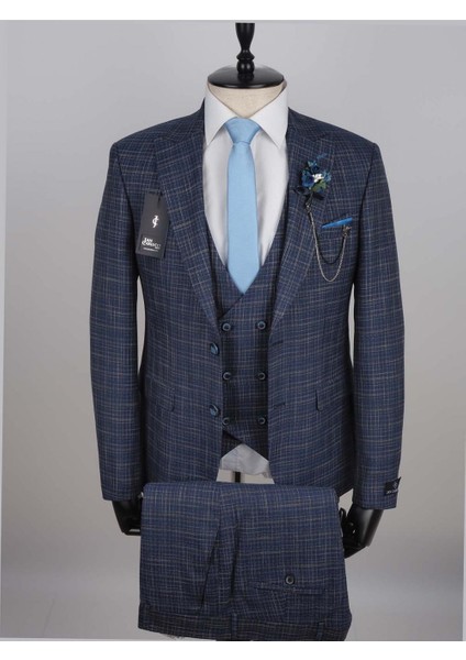 Jan Carlucci Slimfit Yelekli Drop 6 Takım