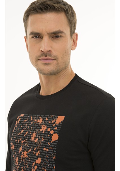 Erkek Siyah Standart Fit Sweatshirt 50235419-VR046