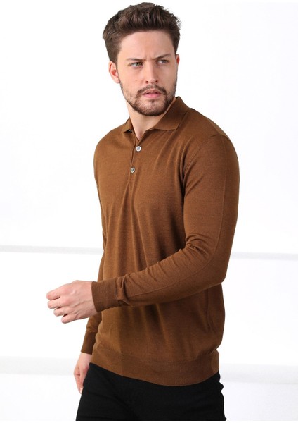 Taba Polo Yaka Superfine Erkek Triko Kazak