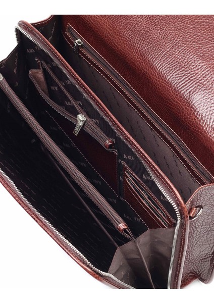 Parlak Kahve - Deri Evrak Çantası 255 indirimleri