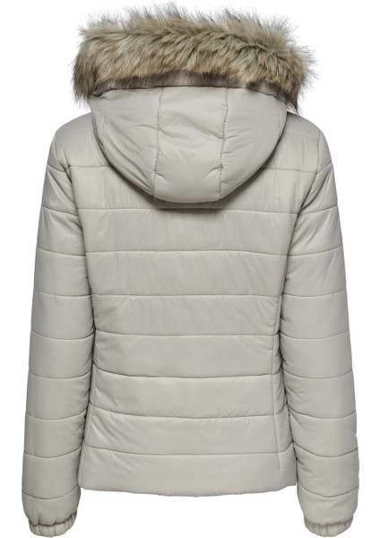 Onldogukan Fur Padded Kadın Gümüş Mont