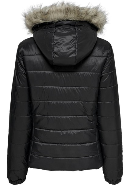 Onldogukan Fur Padded Kadın Siyah Mont