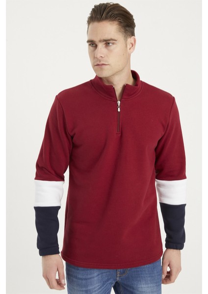 1041 Dewberry Erkek Sweatshırt-Bordo