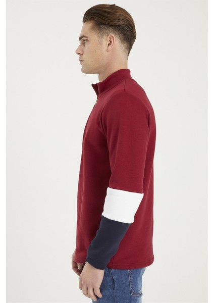 1041 Dewberry Erkek Sweatshırt-Bordo
