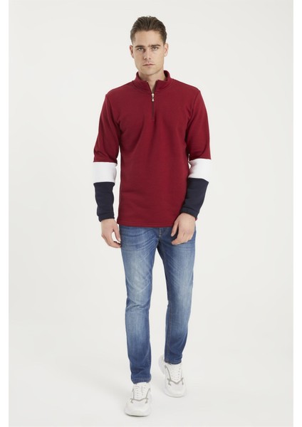 1041 Dewberry Erkek Sweatshırt-Bordo