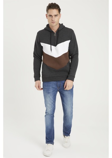 1044 Dewberry Erkek Sweatshırt-Antrasit