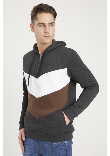 1044 Dewberry Erkek Sweatshırt-Antrasit