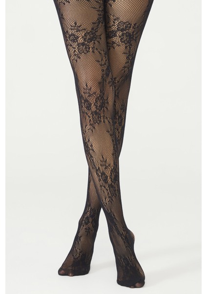 Siyah Roses Fıle Külotlu Çorap fiyatları