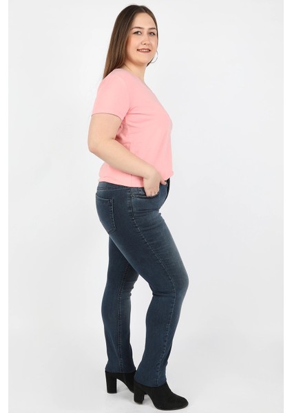 Büyük Beden Kot Pantolon Açık Mavi