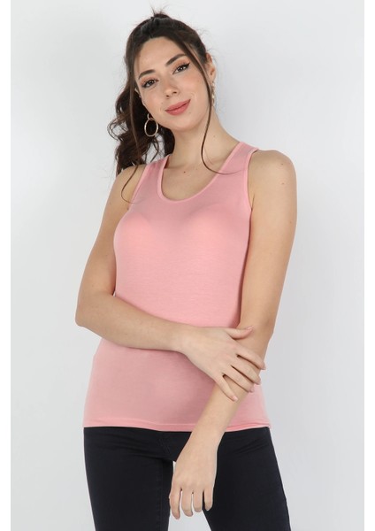 3 Adet Kadın Viskon Atlet Pembe