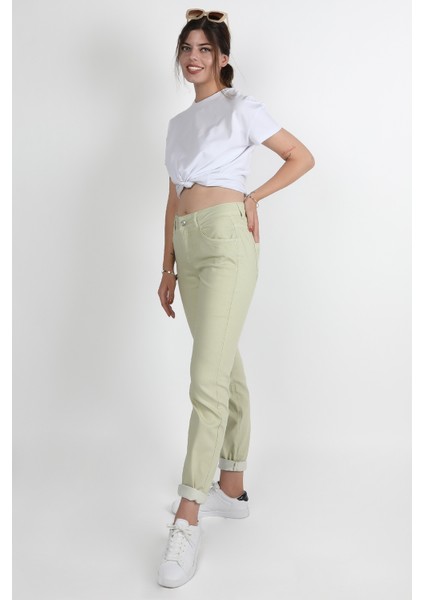 Cep Detaylı Gabardin Pantolon Mint