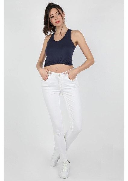 Gabardin Pantolon Beyaz