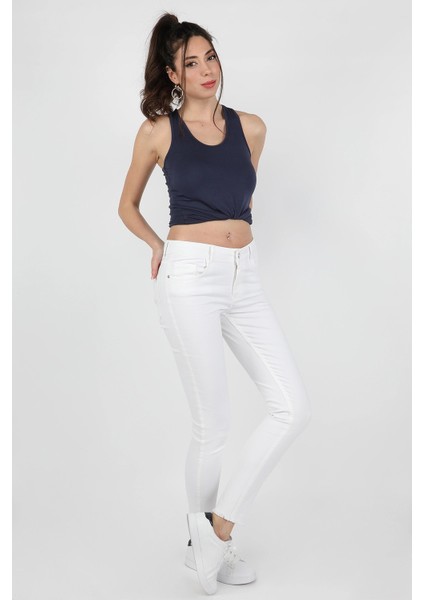Gabardin Pantolon Beyaz
