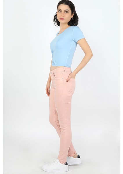 Gabardin Pantolon Pembe