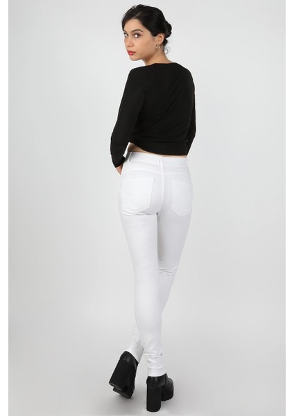 Pensli Gabardin Pantolon Beyaz modelleri